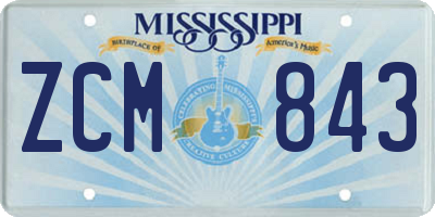 MS license plate ZCM843