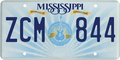 MS license plate ZCM844