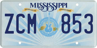 MS license plate ZCM853