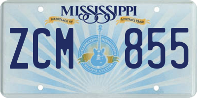 MS license plate ZCM855