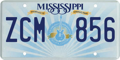 MS license plate ZCM856