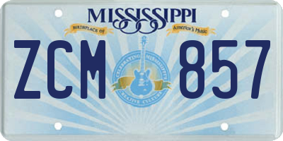 MS license plate ZCM857