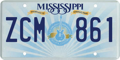 MS license plate ZCM861