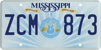 MS license plate ZCM873