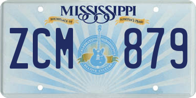 MS license plate ZCM879