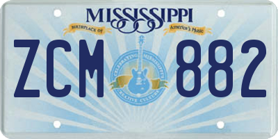 MS license plate ZCM882