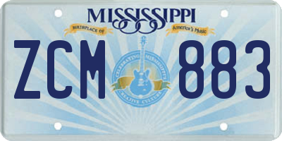 MS license plate ZCM883