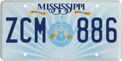 MS license plate ZCM886