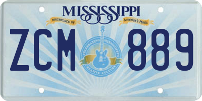MS license plate ZCM889