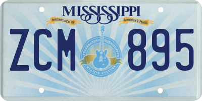 MS license plate ZCM895