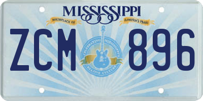 MS license plate ZCM896