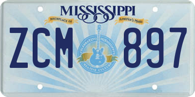 MS license plate ZCM897