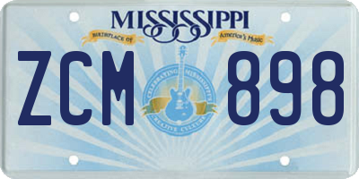 MS license plate ZCM898