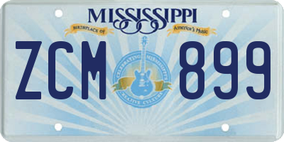 MS license plate ZCM899