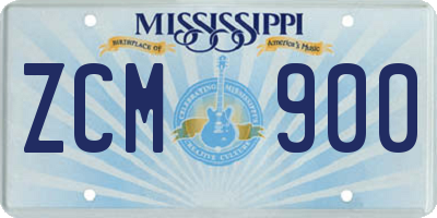 MS license plate ZCM900