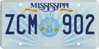 MS license plate ZCM902