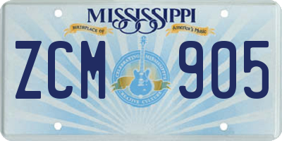 MS license plate ZCM905