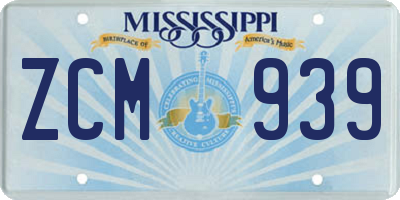 MS license plate ZCM939