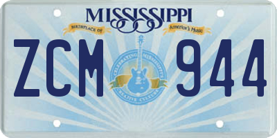MS license plate ZCM944