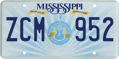 MS license plate ZCM952