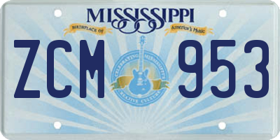 MS license plate ZCM953