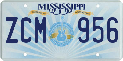 MS license plate ZCM956