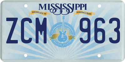 MS license plate ZCM963