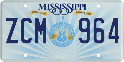 MS license plate ZCM964