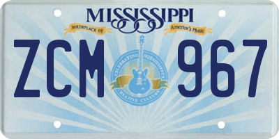 MS license plate ZCM967