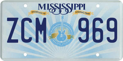 MS license plate ZCM969