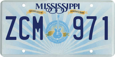 MS license plate ZCM971