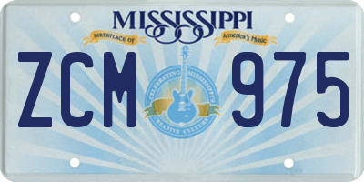 MS license plate ZCM975