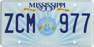 MS license plate ZCM977