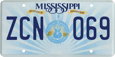 MS license plate ZCN069