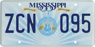 MS license plate ZCN095