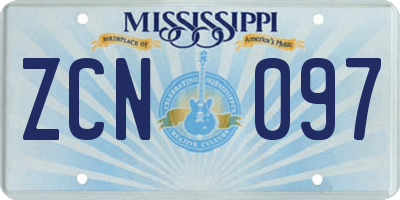 MS license plate ZCN097