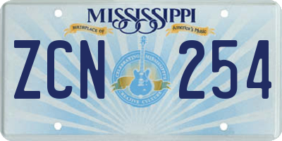 MS license plate ZCN254