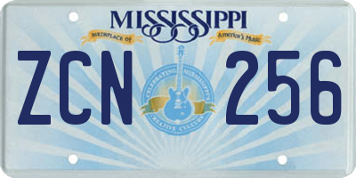 MS license plate ZCN256