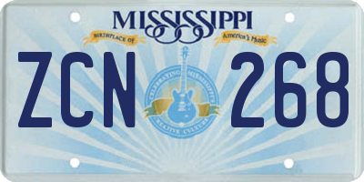 MS license plate ZCN268