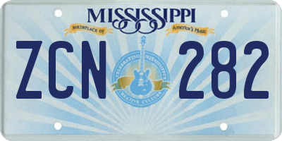 MS license plate ZCN282
