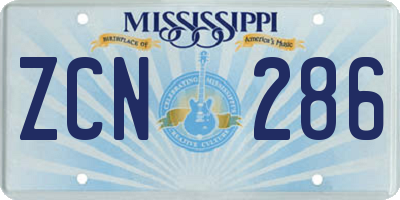 MS license plate ZCN286