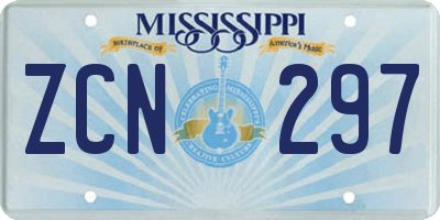 MS license plate ZCN297
