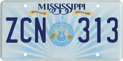 MS license plate ZCN313