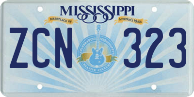 MS license plate ZCN323