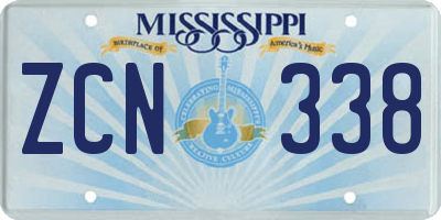MS license plate ZCN338