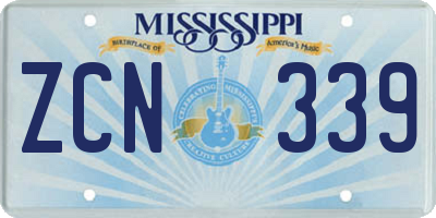 MS license plate ZCN339