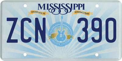 MS license plate ZCN390
