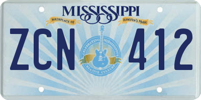 MS license plate ZCN412