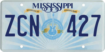 MS license plate ZCN427