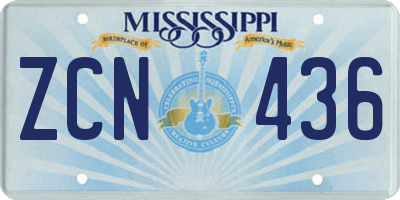 MS license plate ZCN436